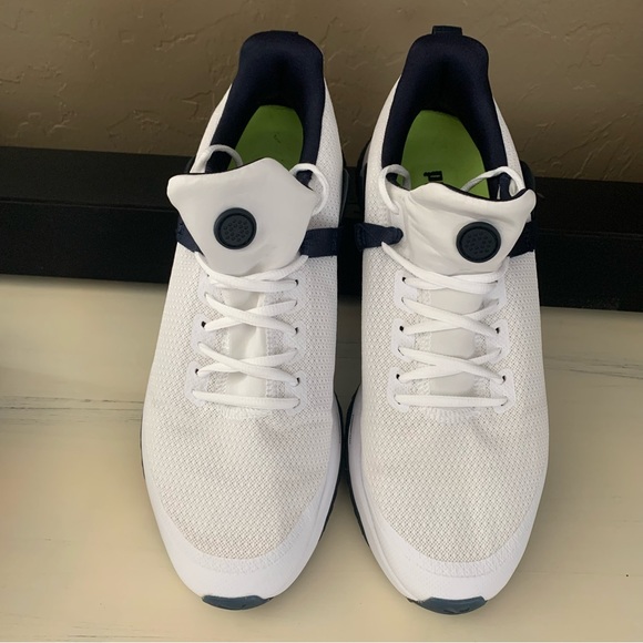 Men’s White/Navy Fusion EVO Spikeless Golf Shoes | Puma | Size 11 - Picture 2 of 14